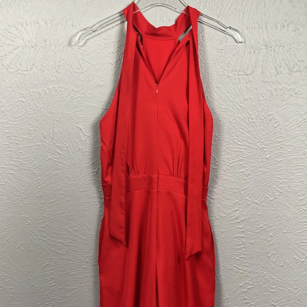 Fashion Nova Red Angelic Halter Wide Leg Pants Jumpsuit Women's Size XS - Picture 10 of 13